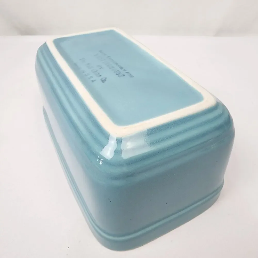 Westinghouse Refrigerator Covered Dish by Hall China Ohio Blue & Yellow 7
